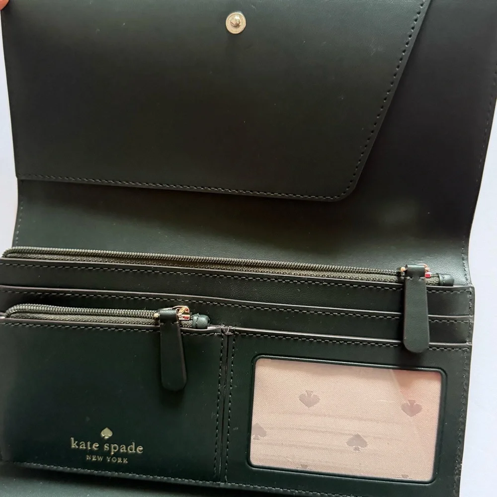 KATE SPADE‎ Bixby Place Phoenix Trifold Clutch Wallet Spruce Green NWOT